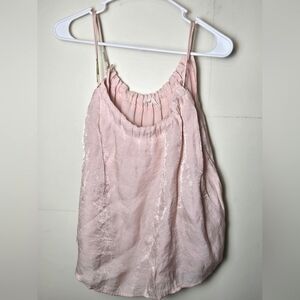 Anthropologie Floreat Pastel Pink Shimmer Coquette Tank, Size Medium